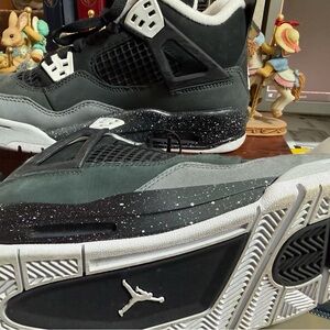 Jordan Kids Black and Gray High-Top Sneakers with Speckled Midsole